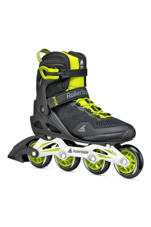 Adult Male Macroblade 80 Inline Skates, Color: Black/Lime, Size: 10/10.5