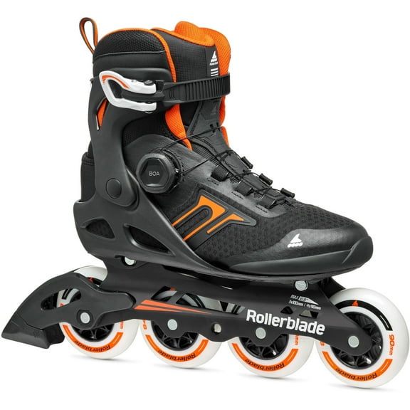 ROLLERBLADE Adult Male Macroblade 90 BOA Black/Orange Skates, Size: 12