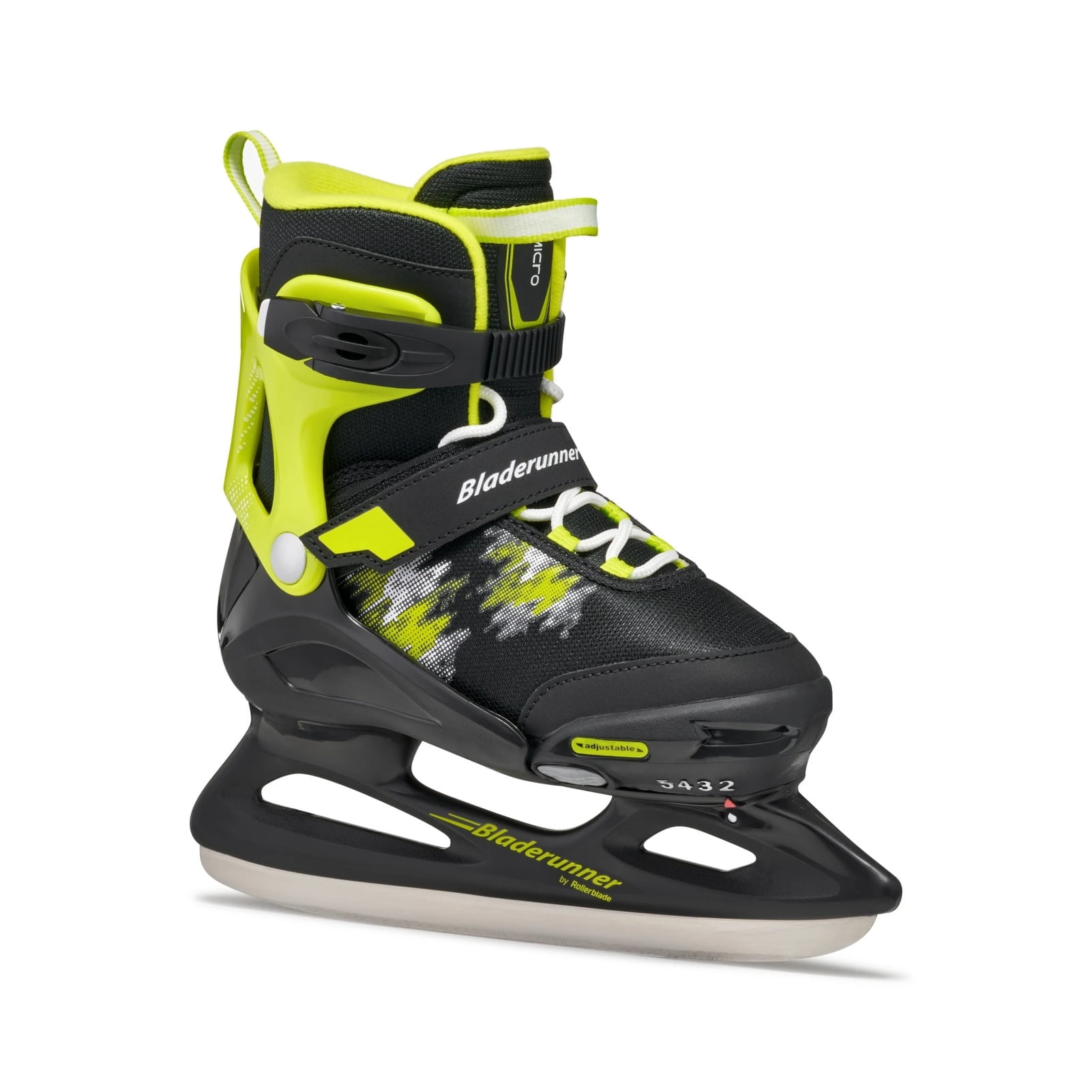 ROLLERBLADE Kid's Bladerunner Micro Ice Black/Lime Skates, Size: 05-08