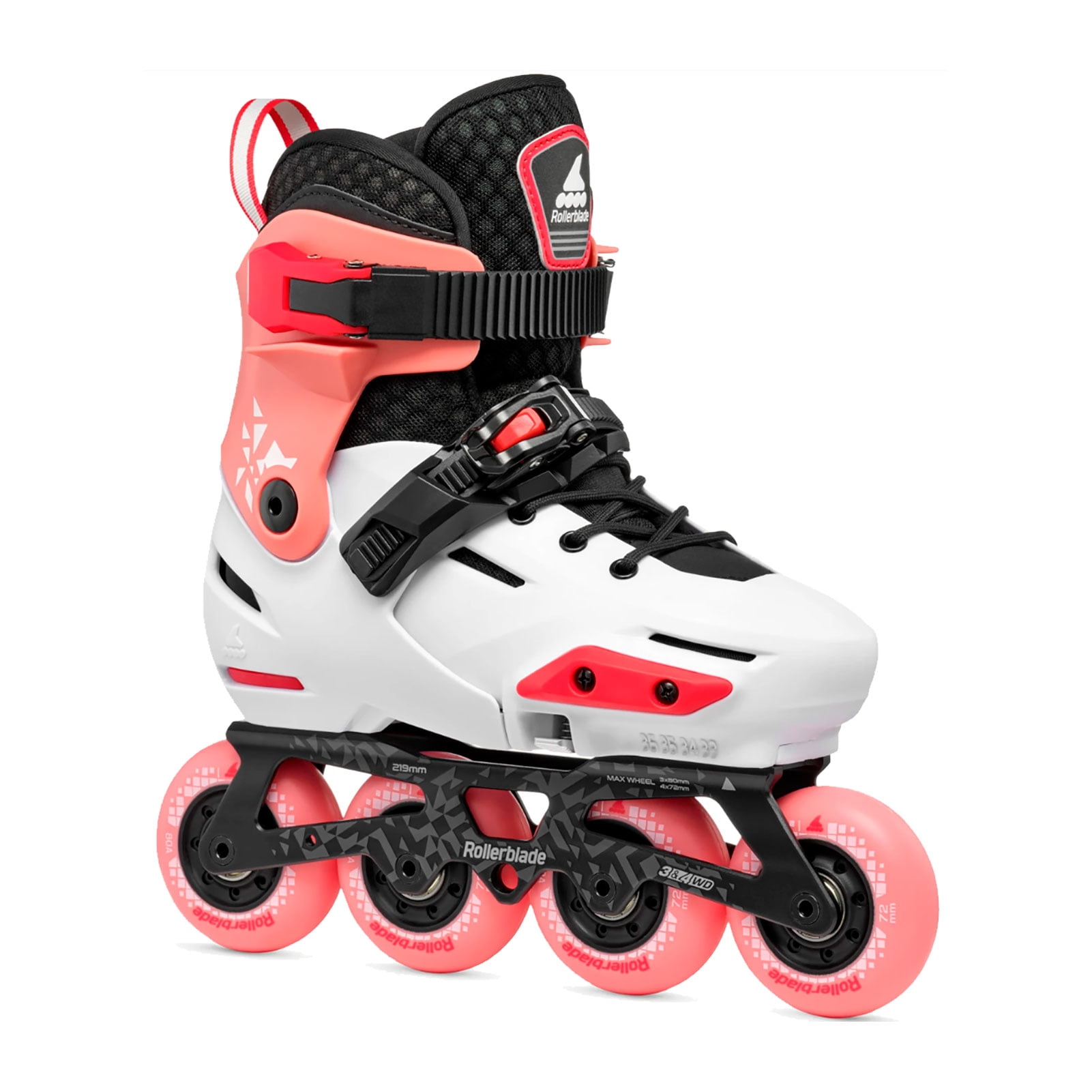 ROLLERBLADE Kids' Apex Platinum/Coral Skates, Size: 5.5-7.5 (86B0751510HD01-5.5-7.5)