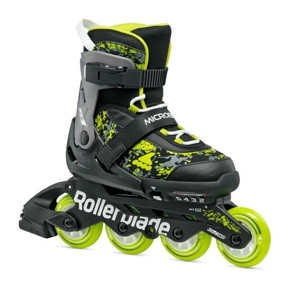 ROLLERBLADE Kids' Microblade SL Black/Lime Skates, Size: 5-8 (86B0751540NG01-5-8)