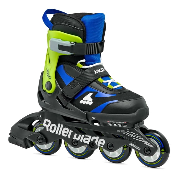 ROLLERBLADE Kids' Microblade Skates, Color: Black/Blue, Size: 5-8