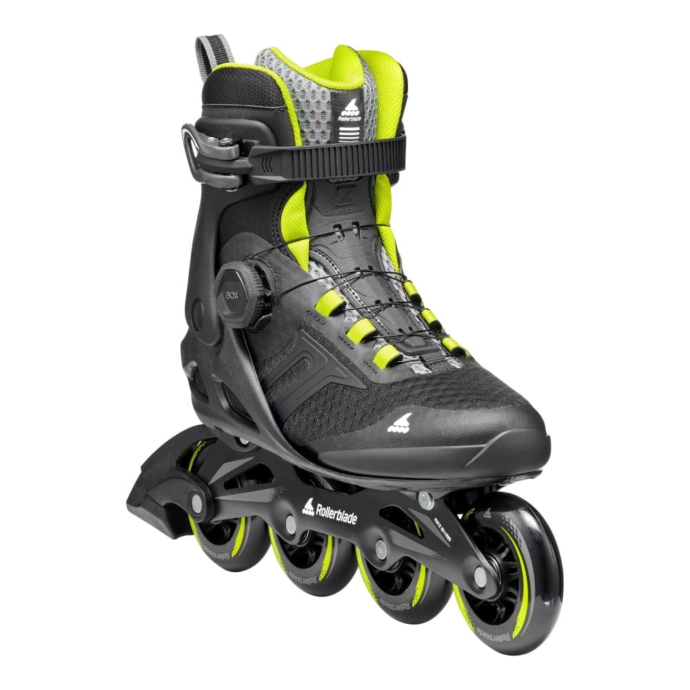 ROLLERBLADE Macroblade 84 Boa, Color: Black/Lime, Size: 9/9.5 (073706001A1-9/9.5)