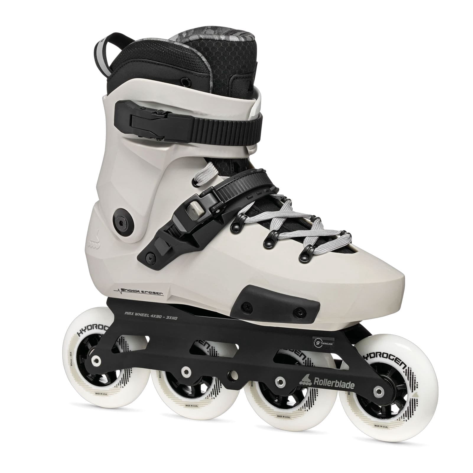 ROLLERBLADE Men's Twister 90R White Smoke/Black Inline Skates, Size: 13/13.5