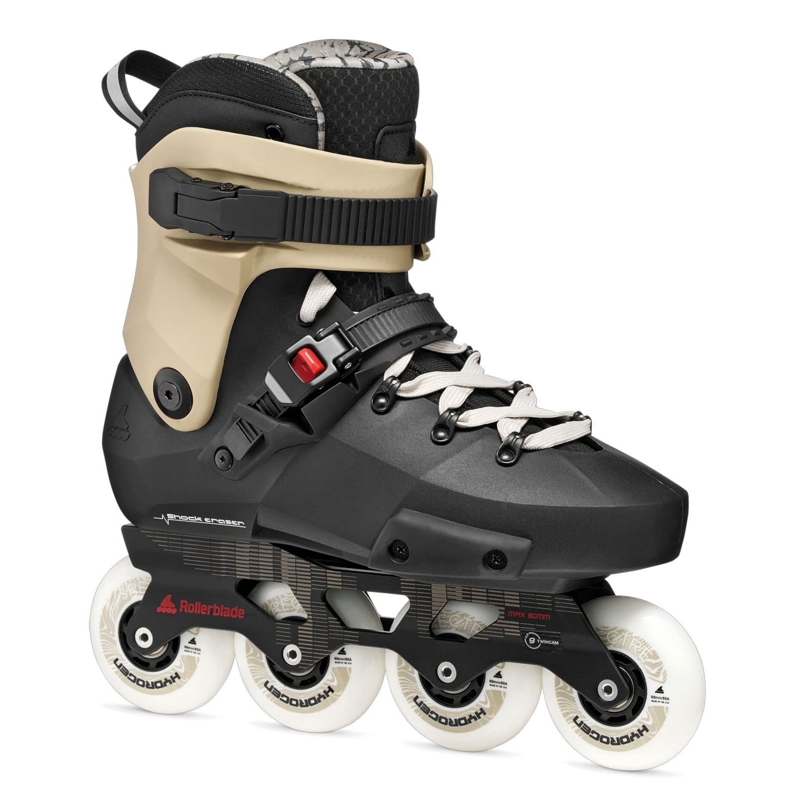 ROLLERBLADE Men's Twister XT Black/Sand/Red Inline Skates, Size: 12/12.5