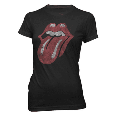 ROLLING STONES Distressed Tongue Girl Junior T-Shirt XL