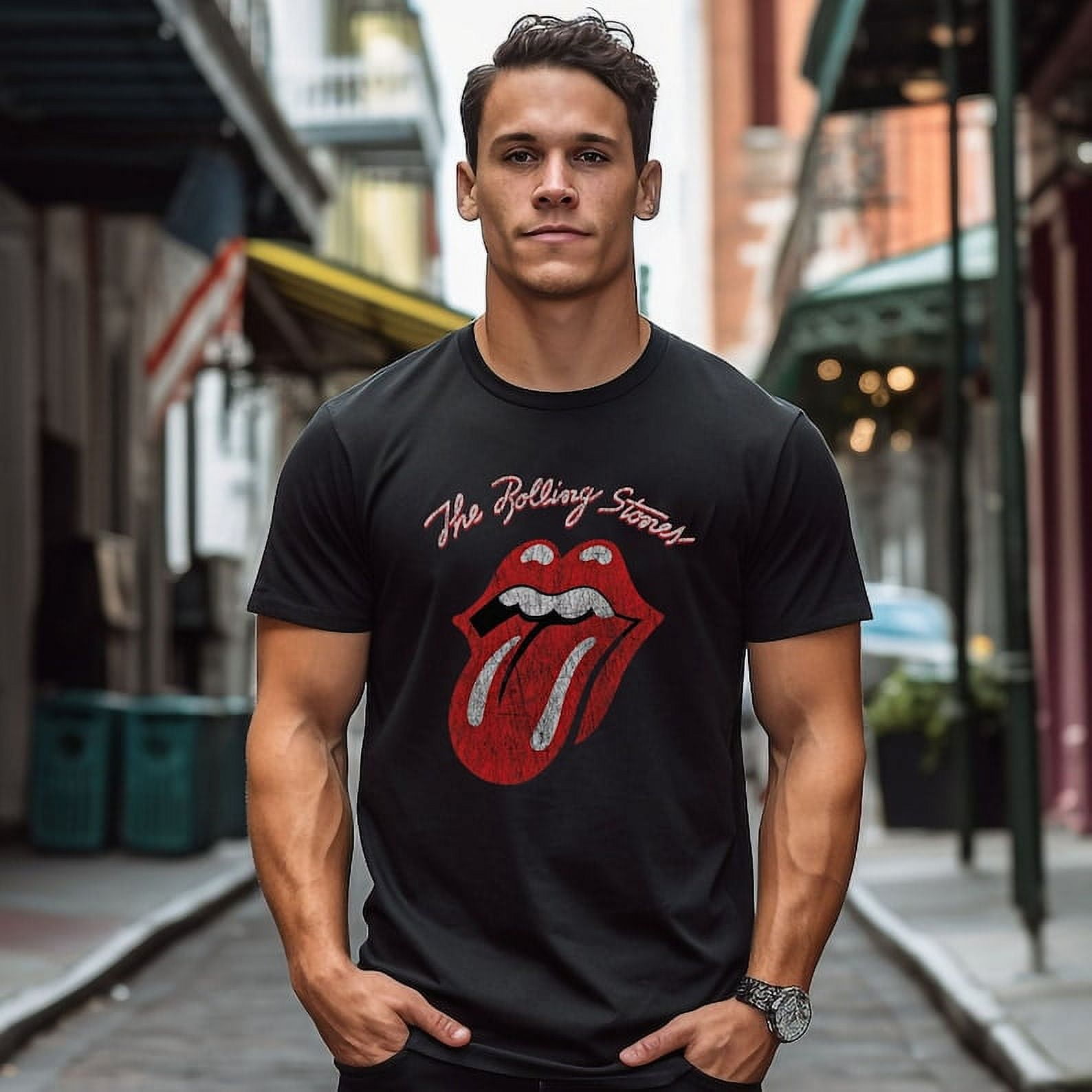 ROLLING STONES Logo T shirt Shirt Tshirt Band Tee Vintage Aesthetic Distressed T shirt Walmart