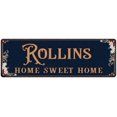 thumbnail image 1 of ROLLINS Home Sweet Home Victorian Look 6x18 Metal Sign 106180046823, 1 of 1