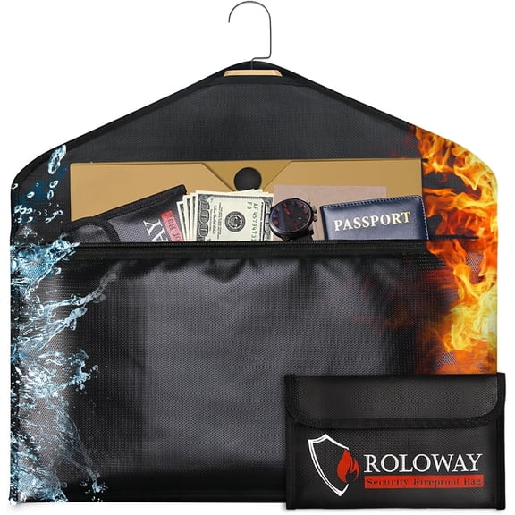 ROLOWAY Hanger Diversion Fireproof Safe, Hidden Compartment for Home & Travel, Secret Safe for Cash Hiding Under Clothes with Small Fireproof Bag