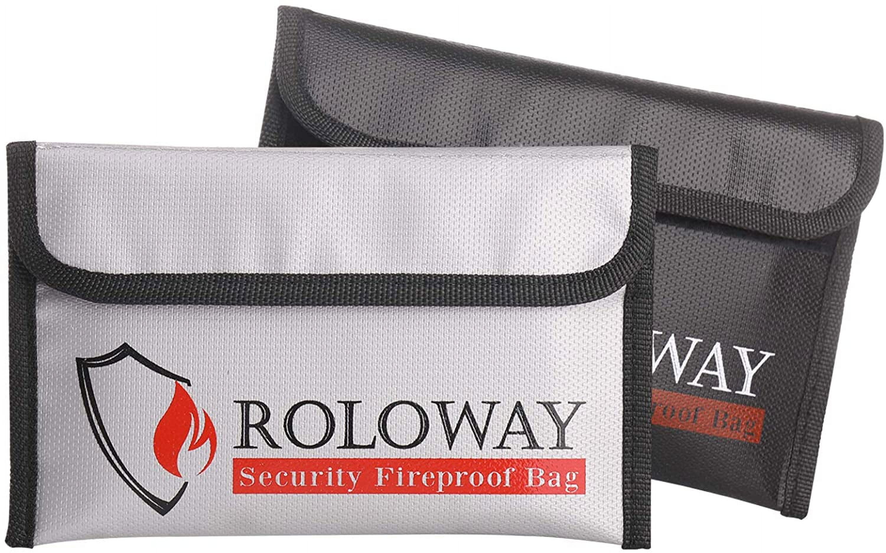 ROLOWAY Small Fireproof Bag (5 x 8 inches), Nonitchy Fireproof Money Bag, Fireproof Wallet Bag