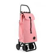 ROLSER I-Max Tweed 4 Wheel 2 Swivelling Foldable Shopping Trolley - Coral