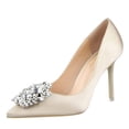 thumbnail image 1 of ROMANCE VICTORY Women's Shiny Rhinestone Pointed Toe Stiletto High Heels Pumps Wedding Party Prom Shoes, 1 of 10