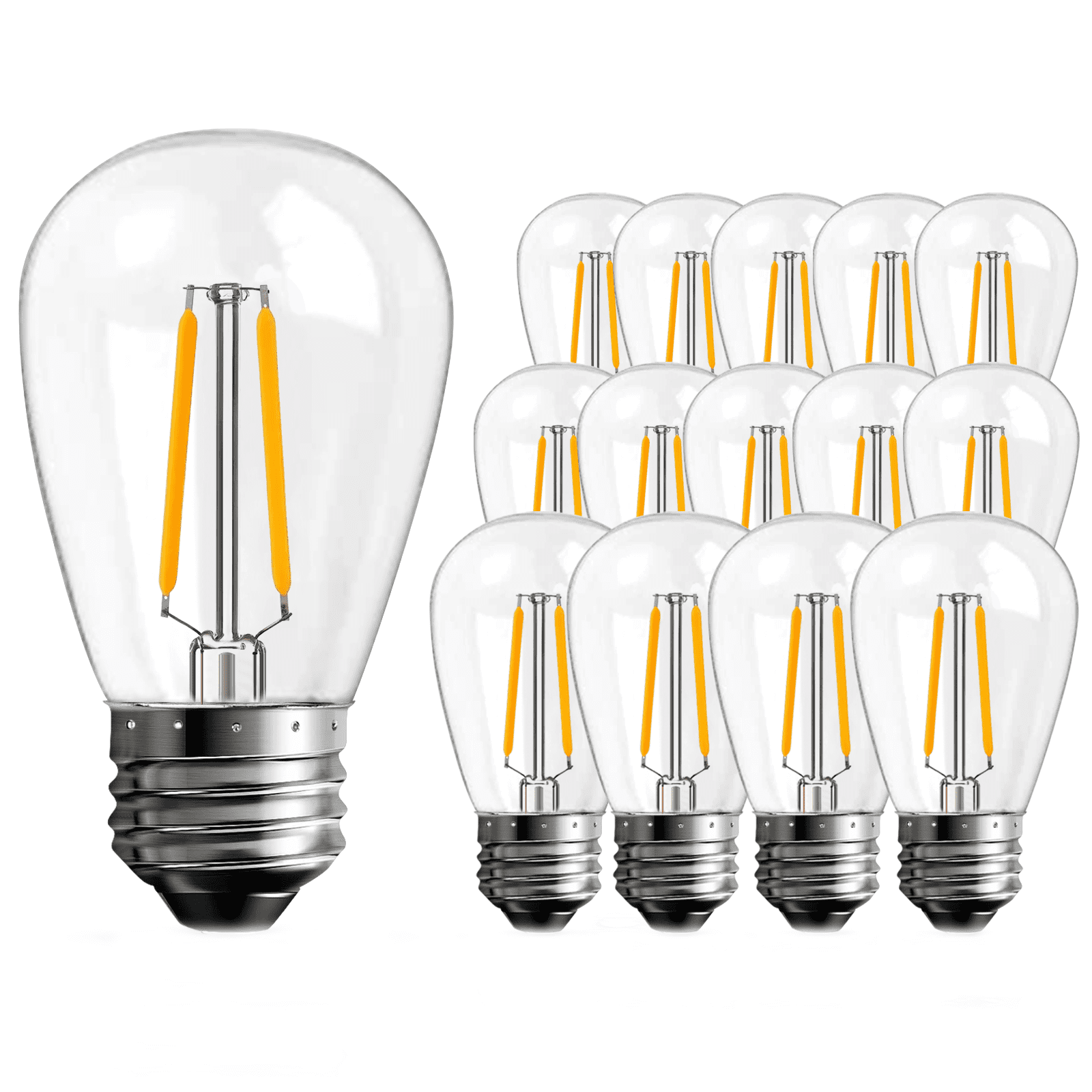 Dimmable White S14 LED Filament Bulbs for Outdoor Use, 2W