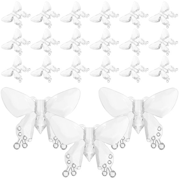 ROMANSENTIAL 100Pcs Transparent Butterfly Lamp Covers Decorative Plastic Shades for String Lights Wedding Decoration