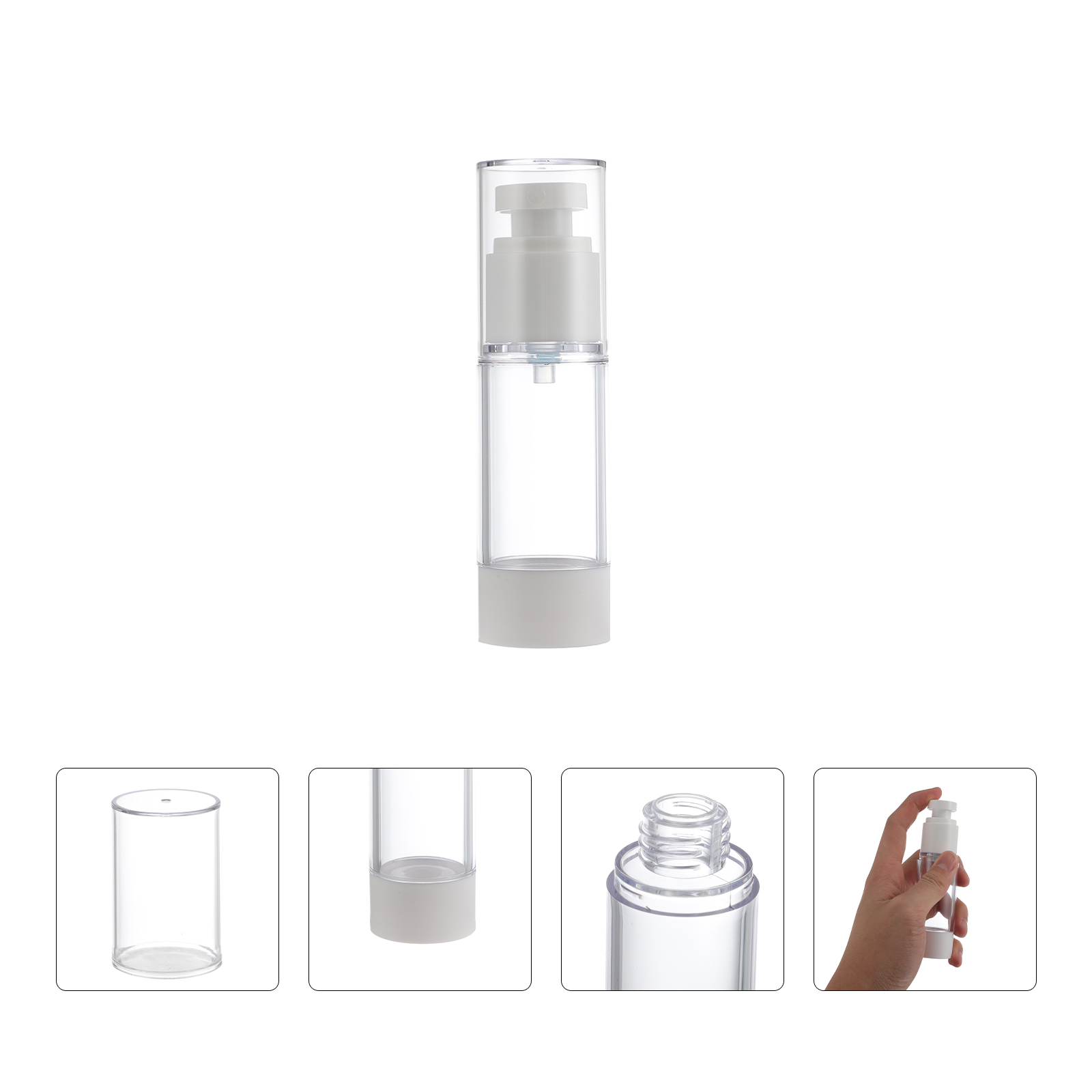 ROMANSENTIAL 10pcs Travel Refillable Bottle PP White for Outdoor Use and Activities