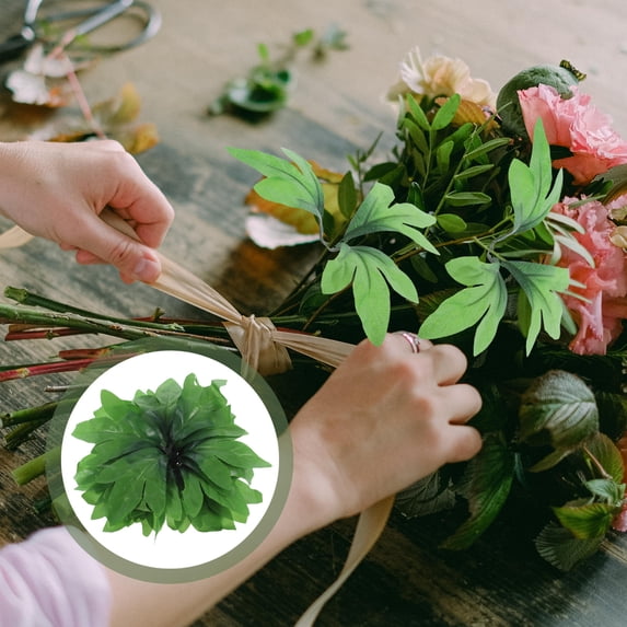 ROMANSENTIAL Decorative Leaves Greenery Cloth 10Pcs 6.1X3.5X0.08In For Garden And Bedroom