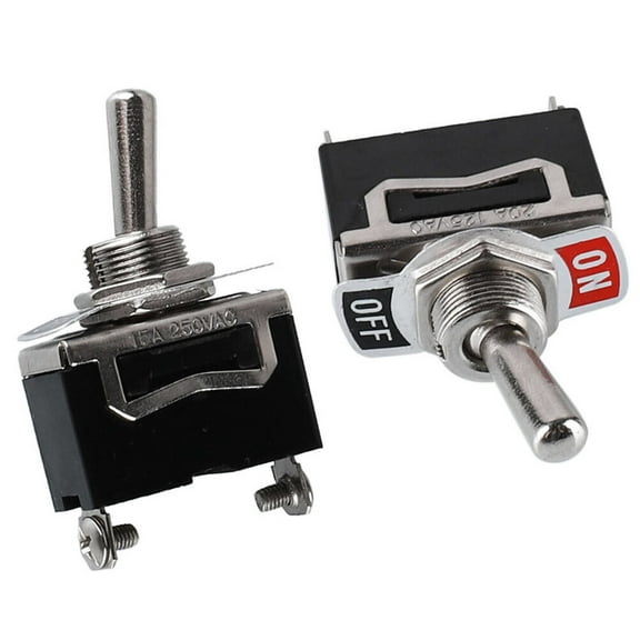ROMANSENTIAL 10Pcs On Off On Momentary Toggle Switch Black Metal Suitable for Professionals