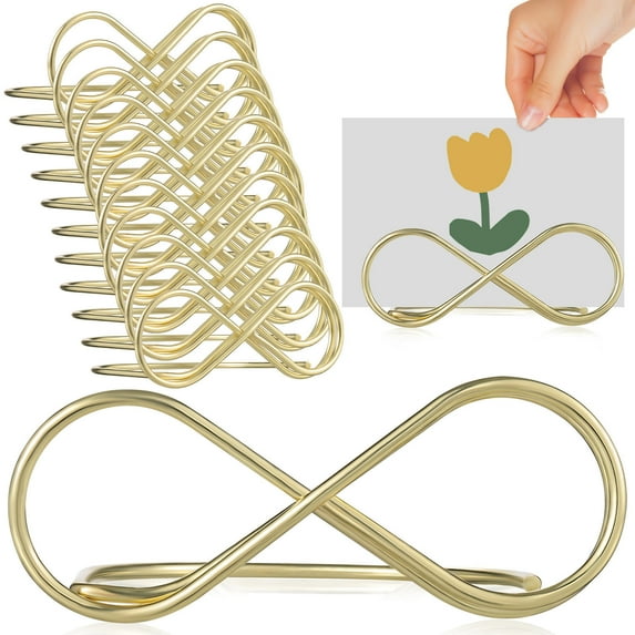 ROMANSENTIAL 12Pcs Rustic Table Number Holders Golden Upright Design For Wedding And Festival Decor