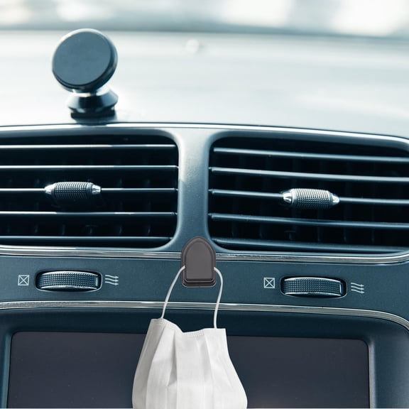 ROMANSENTIAL 15Pcs Black ABS Plastic Small Hook Car Accessories for Hanging Storage 3x2cm