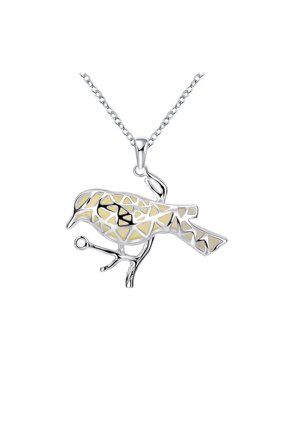 1Pack Fashionable Elegant Women Jewelry Multi Color Bird Necklace with Silvering Surface Treatment 50cm