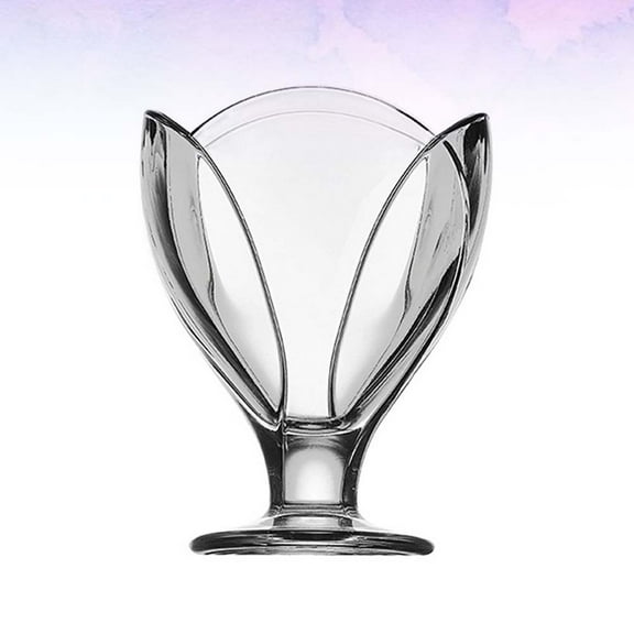 ROMANSENTIAL 1Pack Glass Desert Bowl For Serving Tea And Coffee Heat Resistant Silver 4.9*2.7in