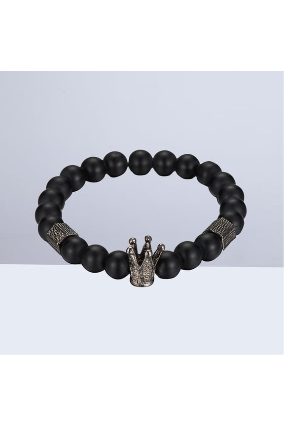 Black Crown Bracelet, Metal DIY Beads, Fashionable and Sturdy for Any Occasion