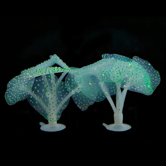 ROMANSENTIAL 1Pack Realistic Green Silicone Coral Shape Artificial Coral Tree for Fish Tank Decor 3.5 * 3.5 * 3.9 inch