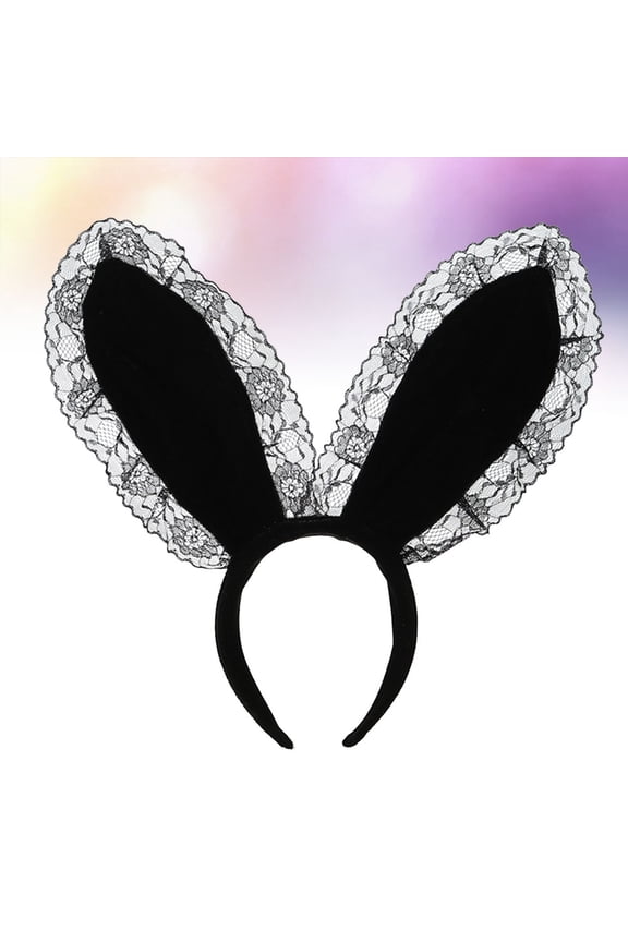 1Pcs Black Velvet Rabbit Ear Headbands For Cosplay Women Easter Celebration