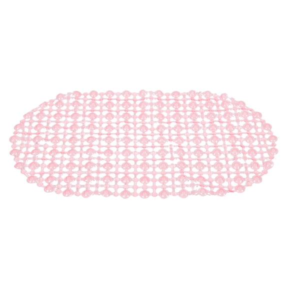ROMANSENTIAL 1Pcs Washroom Mat Oval Waterproof PVC Safety Bath Mat for Bathroom 37x67in Rose Red