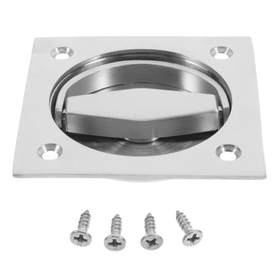 ROMANSENTIAL 1Set Stainless Steel Plated Silver Door Handle Flush Pull Cabinet Pull Durable for Home Use