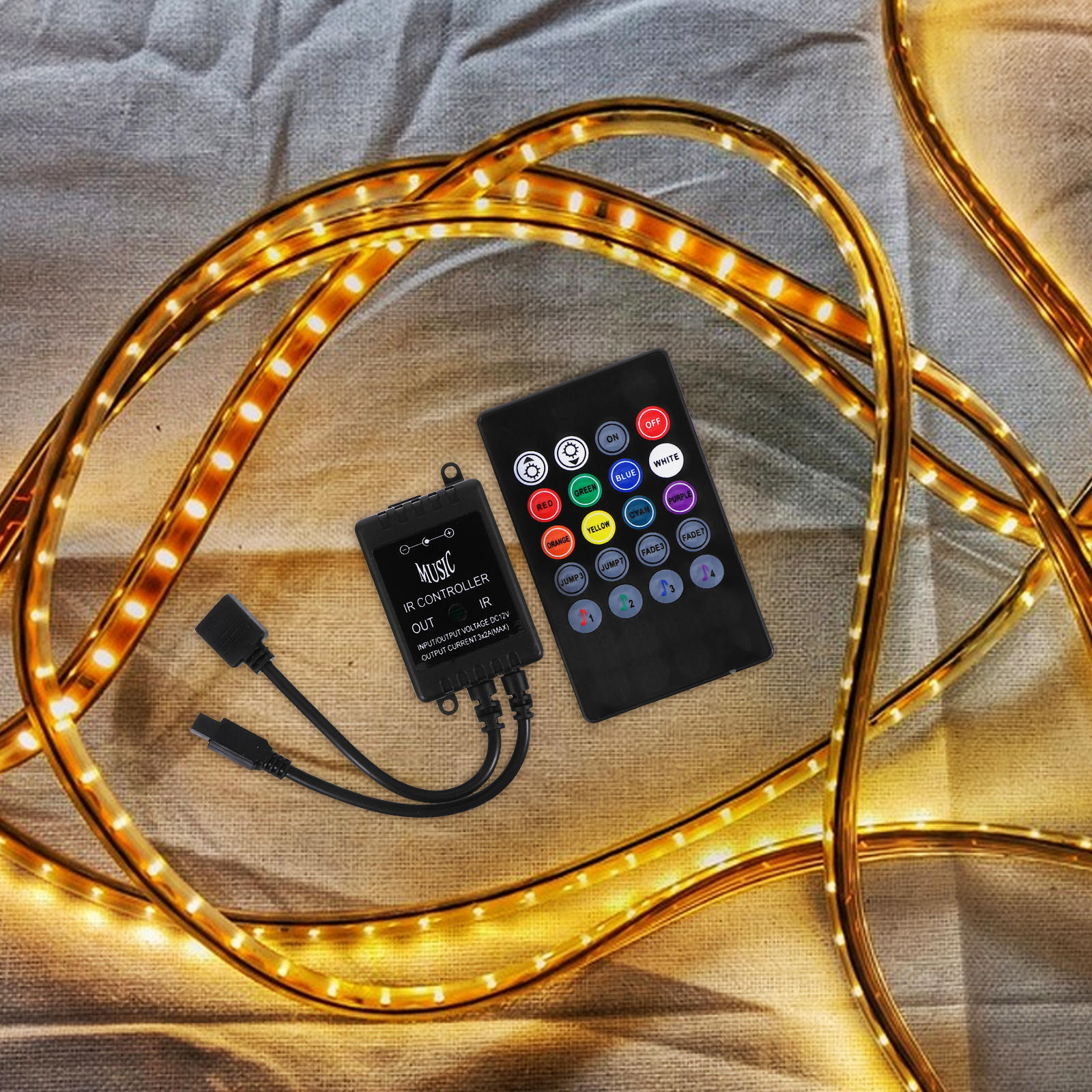ROMANSENTIAL 1Set Music Controller with Remote Control for RGB LED ...