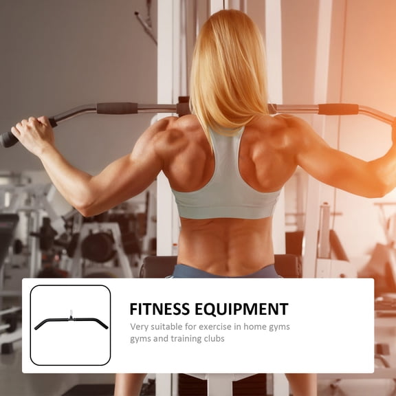 ROMANSENTIAL Grip Trainer Pull Down Bar Round Grip Steel Black 1Set 32.23X1.38X1.38in