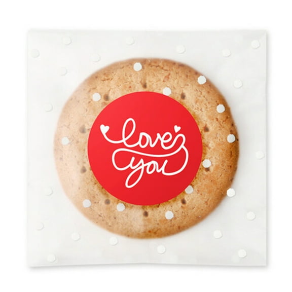 ROMANSENTIAL 24Pcs Round Seal Sticker Cookies Cake Package Label Red Paper for Baking Chocolate 1.6Inch Diameter