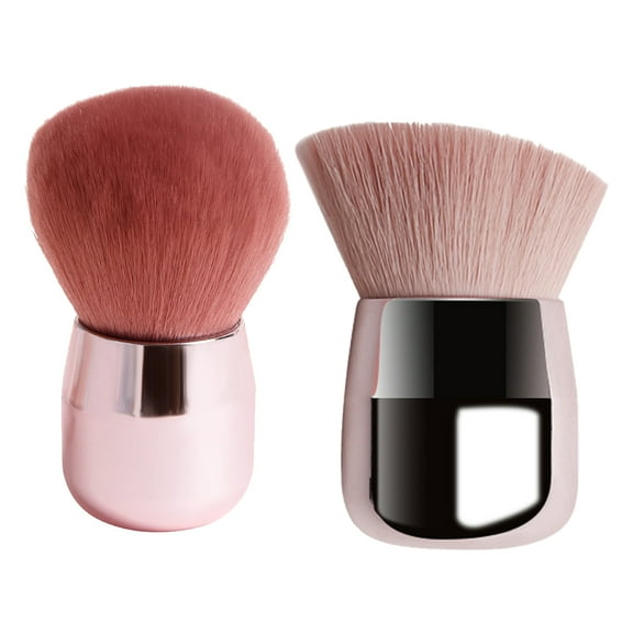 ROMANSENTIAL 2Pcs Makeup Brushes Portable Blusher Brush Powder Brush for Women Multi Function Pink 8.5x1.4in