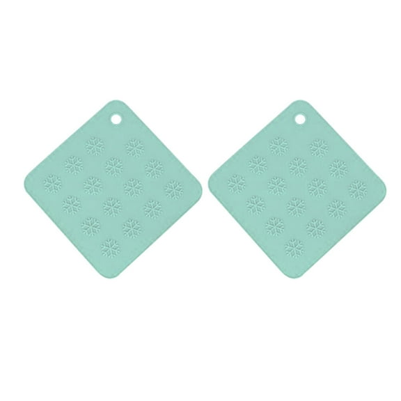 ROMANSENTIAL 2Pcs Sky Blue Silicone Place Mats For Table Heat Insulation And Non Slip For Family Users