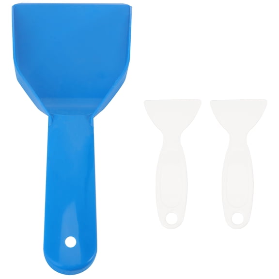 ROMANSENTIAL Blue PP Ice Scraper for Fridge and Freezer, Durable Deicing Tool, 3Pcs