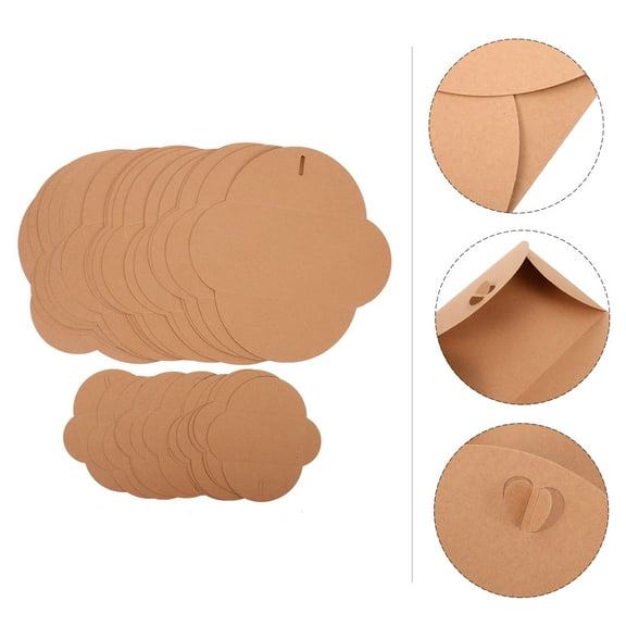 ROMANSENTIAL 40-Pack Kraft Paper Envelopes with Vintage Retro Design for Letter Writing and Invitations