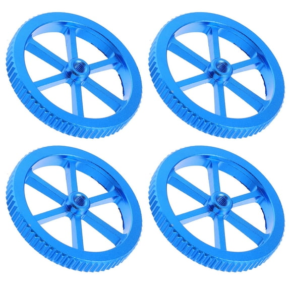 ROMANSENTIAL 4Pcs Blue Metal Leveling Screw Nut Set for 3D Printer Nozzle Cleaning 2.36X2.36X0.39in
