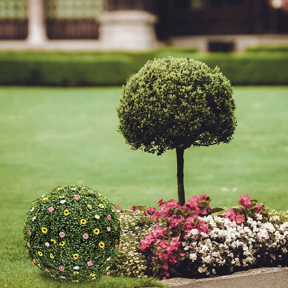 ROMANSENTIAL 5Pcs Durable Plastic Artificial Grass Ball Rack Green Topiary Frame for Balcony Decoration