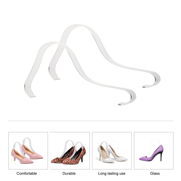 ROMANSENTIAL 5Pcs Transparent Acrylic Square Shoe Display Rack for Supermarket and Shop Window 12.6X4.9X0.8in