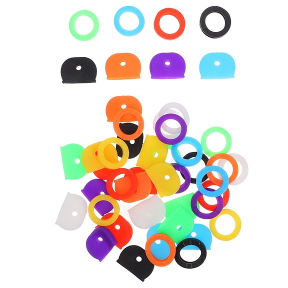 ROMANSENTIAL 64Pcs Key Protection Silicone Key Covers for House Keys 0.94X0.71X0.16in