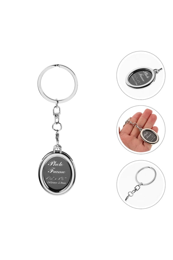 6Pcs Metal Photo Frame Key Chain for Keys Elegant Couples Keepsake Picture Holder