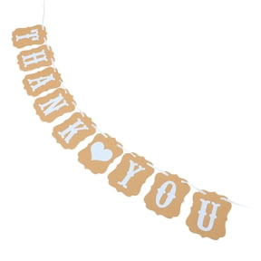 ROMANSENTIAL Rustic Khaki Wedding Party Bunting T You Banner for Event Decor