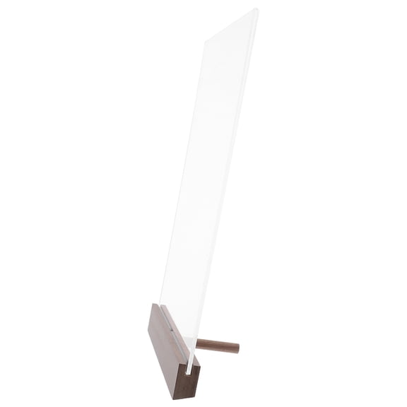 ROMANSENTIAL Acrylic Certificate Display Stand with Elegant Wood Base for Restaurant Menu and Office Use