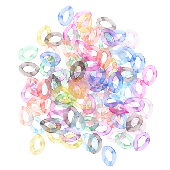ROMANSENTIAL Assorted Acrylic Linking Rings for Bag Straps and DIY Projects 100Pcs