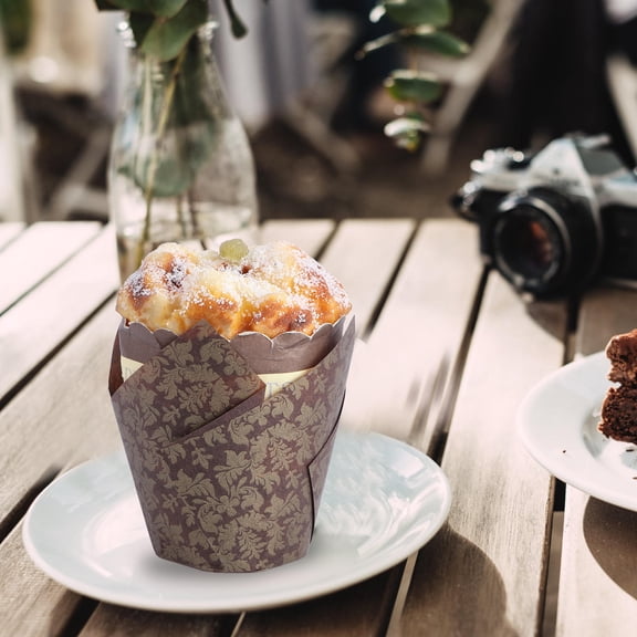 ROMANSENTIAL Assorted Color Paper Cupcake Wrappers for Baking Use with Higher Sides and Greaseproof 100 Pieces