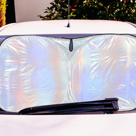 ROMANSENTIAL Car Windshield Sun Shade Vehicle Window Shades Multi Silver Material 1Pack