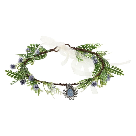 ROMANSENTIAL Comfortable Sky-Blue Floral Headband with Satin and Wire for Party