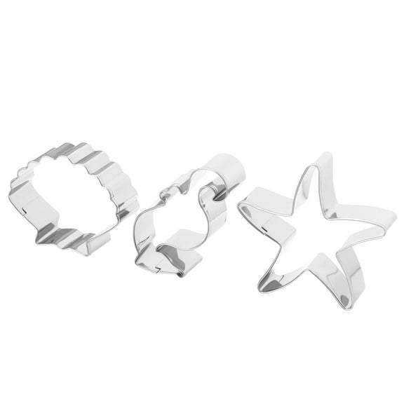 ROMANSENTIAL DIY Lovers Ocean Themed Shell Shape Cookie Cutter 3Pcs Set 11.8x11.8x1in Stainless Steel