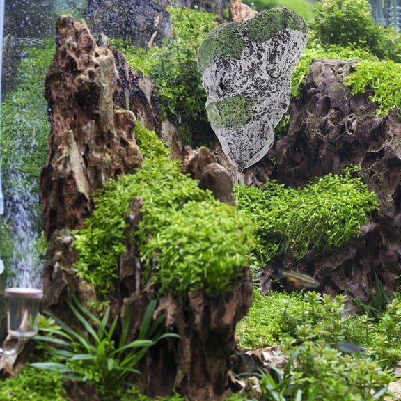 ROMANSENTIAL Decorative Resin Rock for Aquarium and Terrarium, Lightweight Floating Stone with Lifelike Mossy